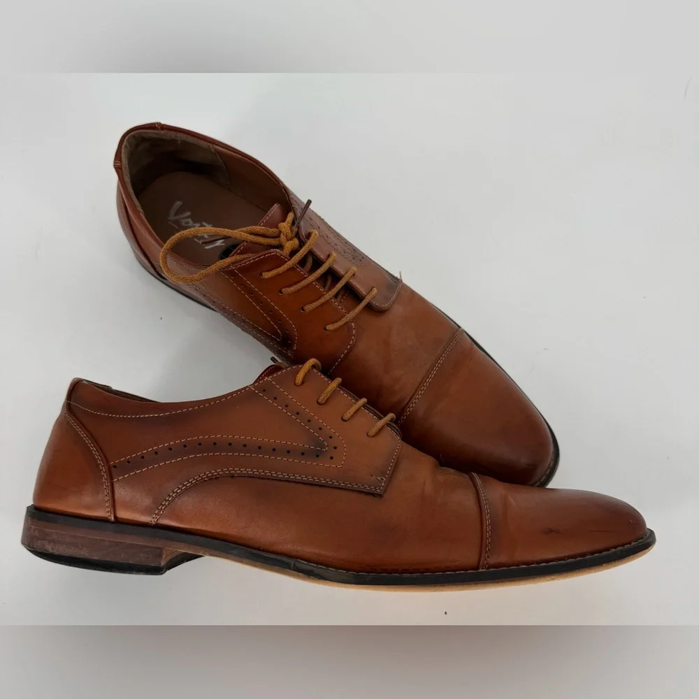 Vostey Men's Leather Oxford Derby Shoes